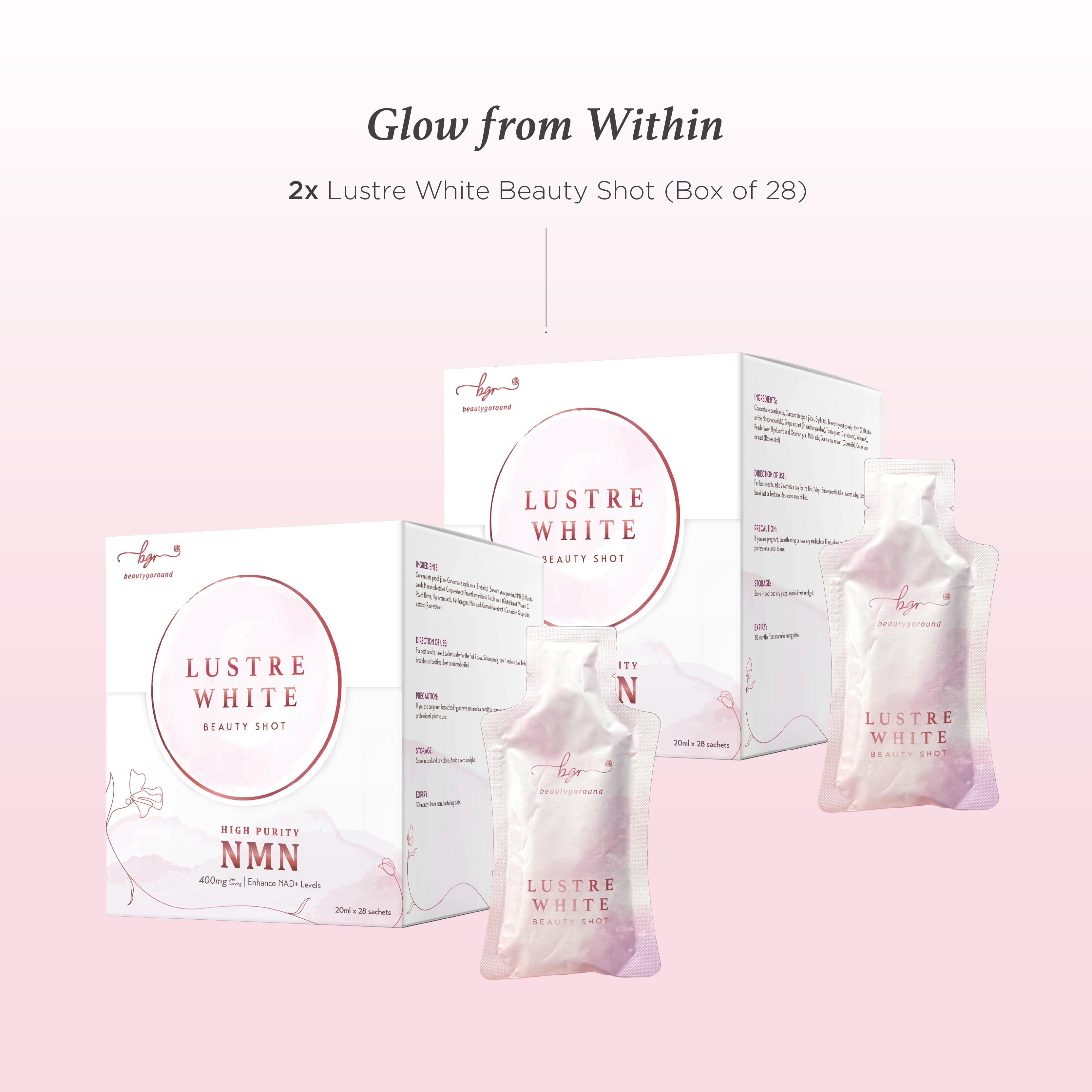 2 x Lustre White NMN Beauty Shot (Box of 28)
